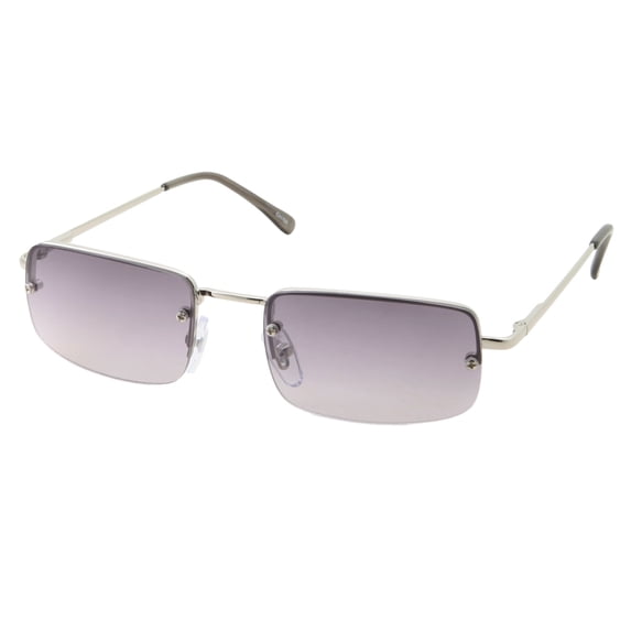 grinderPUNCH Rectangular rimless Oversized Classic Retro Metal Frame Aviator Sunglasses for Unisex