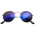 thumbnail image 1 of grinderPUNCH Retro Classic Round Metal Frame Mirrored Lens for Men and Women Adult Sunglasses, Blue, 1 of 5