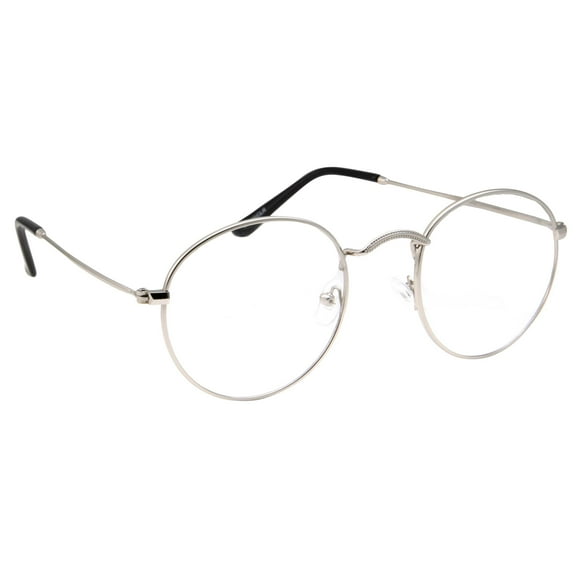 grinderPUNCH Retro Classic Round adult Glasses Metal Frame Clear Lens men women