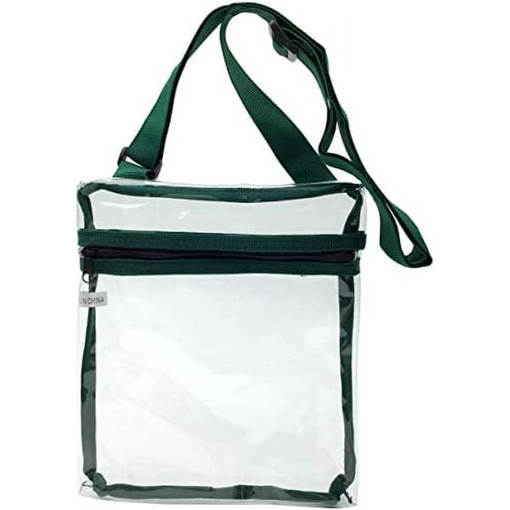 Grinder Punch Women's Clear PVC Geometric Cross-Body Handbag, Green