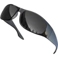 thumbnail image 1 of Grinderpunch Super Dark CAT 4 Sunglasses Polarized Blackout Lenses for Light Sensitivity & Migraine Relief Wrap Around - Gloss Black, 1 of 8