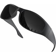 Grinderpunch Super Dark CAT 4 Sunglasses Polarized Blackout Lenses for Light Sensitivity & Migraine Relief Wrap Around - Matte Black Superdark