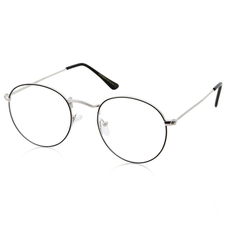 Round vintage sale clear lens glasses