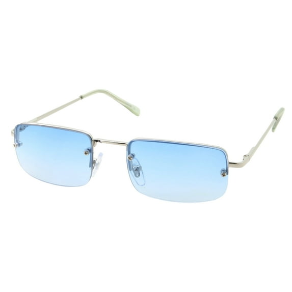 GrinderPUNCH Vintage-Style Rimless Small Sunglasses Clear Eyewear for Men and Women