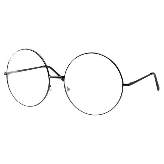 grinderPUNCH We're Not Joking, Non-Prescription Super Sized Fashion Glasses Round Circle Frame with Clear Lens