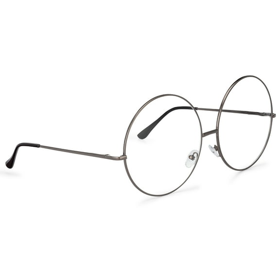 grinderPUNCH We're Not Joking, These are Super Sized Fashion Glasses Round Circle Frame with Clear Lens