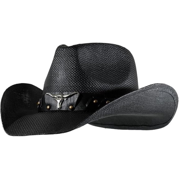 grinderPUNCH Western Outback Cowboy Hat Straw Classic Western Style