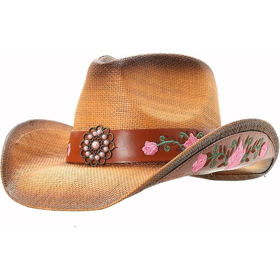grinderPUNCH Western Outback Cowboy Hat Straw Classic Western Style