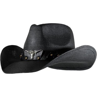 GrinderPUNCH Western Straw Cowboy Hat - Classic Outback Style For Men & Women