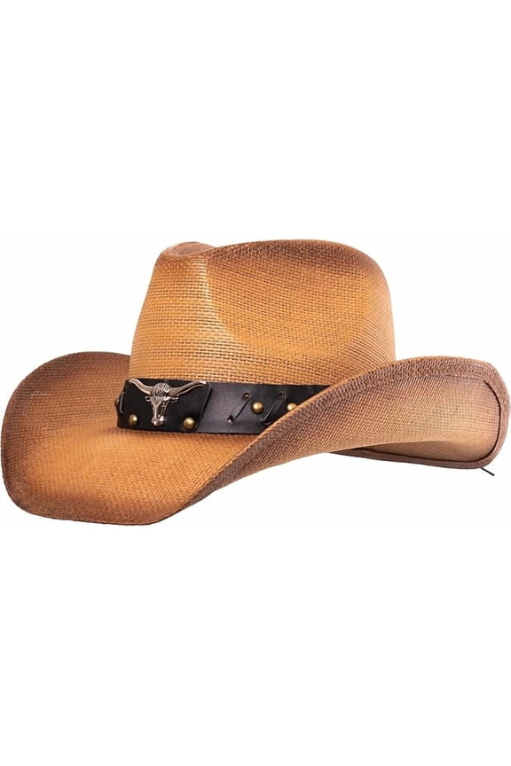 Western Outback Cowboy Hat Straw Classic Western Style Straw American Flag Hat