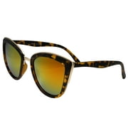 grinderPUNCH Womens  Flash Color Mirror Flat Lens Oversized Cat Eye Sunglasses