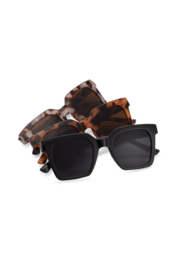 Womens Oversized Square Boyfriend Style Horned Rim Thick Plastic Retro Sunglasses Adult