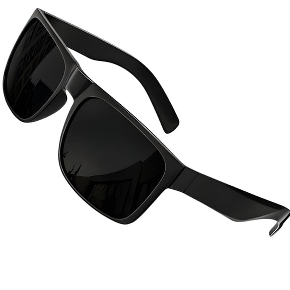 grinderPUNCH XL Polarized Men's Oversized Sunglasses Big Heads Wide Face Large Head Fit Sports Driving Fishing Extra Wide Glossy Black Superdark Polarized Sunglasses