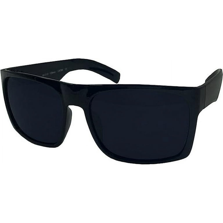 grinderPUNCH XL Men's Big Wide Frame Black Sunglasses - Extra Large Square  148mm