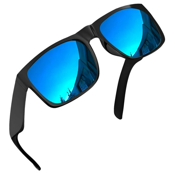 grinderPUNCH XL Polarized Men's Oversized Sunglasses Big Heads Wide Face Large Head Fit Sports Driving Fishing Extra Wide Blue Mirror Sunglasses