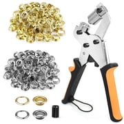 Zthluyc Grommet Tool Kit,3/8 Inch 10mm with 250 Pcs Silver and 250 Pcs Gold Grommets & Washers,Heavy-Duty Eyelet Plier Set for Fabric,Tarps,Leather,Canvas & DIY Projects.