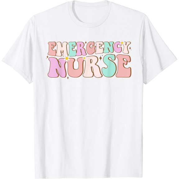 groovy ER Nurse Emergency Nurse School women nursing Room T-Shirt100% cotton