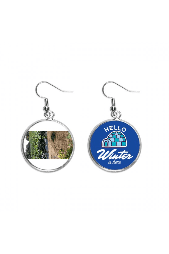 ground lotus lake art deco fashion dangle drop winter ice earring jewelry