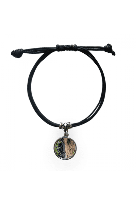 ground lotus lake bracelet leather wristband black jewelry