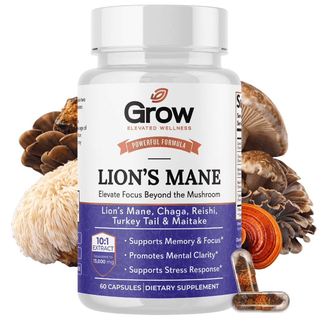 Grow Vitamin Lion's Mane Shrooms, 2,100mg - Brain Booster, Memory