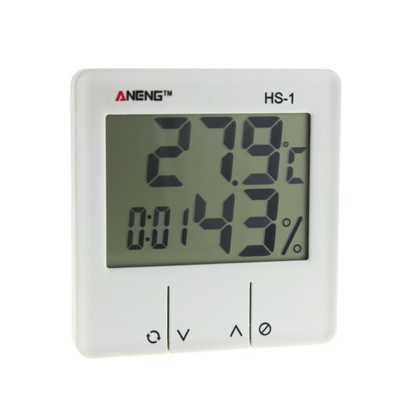 guanglv ANENG HTC-1 Digital Thermo-Hygrometer, White Indoor Temperature Humidity Meter with LCD Display Clock