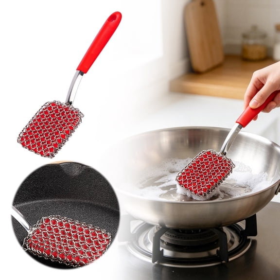 [guanglv] Handheld Kitchen Oil Stain Cleaning Brush，Pot Stove Grease Remover Brush