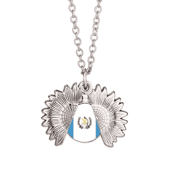guatemala national flag north amecountry sunflower necklace pendant locket jewelry
