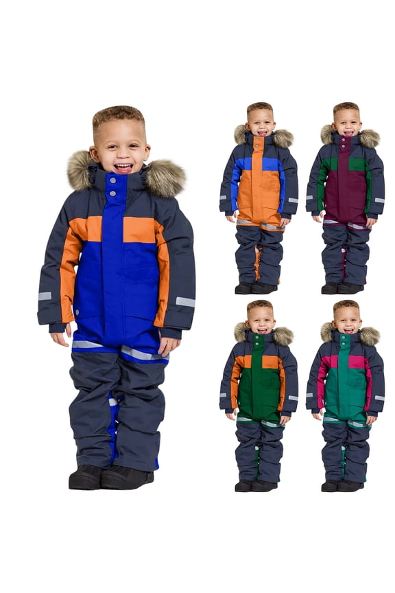 Baby Girl Snowsuit Toddler Snow Suits for The Winter Boy Girls Warm Fleece Lined Hooded Jumpsuits Overall Waterproof Windproof Insulated Snowboard Ski Suits