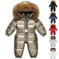 thumbnail image 1 of guisaled Baby Girl Winter Snowsuit Toddler Jacket Clothes for Boy Infant Jumpsuit Hoodied Winter Outdoor Warm Waterproof Coverall Snow Suit, 1 of 5