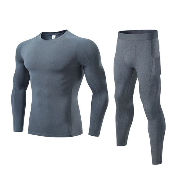 guisaled Base Layer for Men Hunting Thermal Underwear Camo Workout Top and Bottom 2 Piece Sets Gym Slim Fit Compression Long Johns