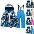thumbnail image 1 of guisaled Boys Snowsuit Camo Hooded Winter Coats and Snow Bibs 2 Piece Ski Suits Windproof Waterproof Warm Thicken Snow Suits, 1 of 4