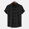 thumbnail image 1 of guisaled Button Down Shirts for Men Short Sleeve Casual Tee Shirt Solid Color Regular Fit Lightweight Textured Dress Shirts with Pockets, 1 of 9