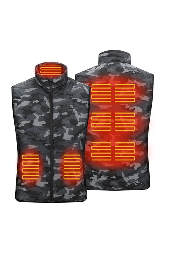 Camo Heated Vest for Men Big and Tall USB Electric Heated Vest Heated Jacket Winter Vest for Outdoor Hunting Camping Skiing Friday 2024