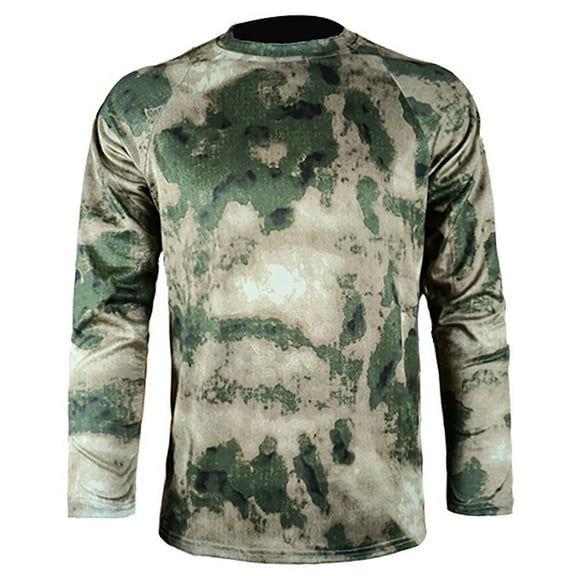 guisaled Camo Shirts for Men Long Sleeve Quick Dry Tactical Camouflage Hunting Tops Outdoor Lightweight Hiking Camping Fishing Shirts Valentine'S Day s