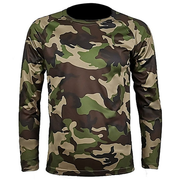 guisaled Camo Shirts for Men Long Sleeve Quick Dry Tactical Camouflage Hunting Tops Outdoor Lightweight Hiking Camping Fishing Shirts Valentine'S Day s