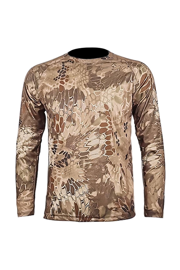 Camo Shirts for Men Hunting Long Sleeve Quick Dry Workout Tops Lightweight Camouflage Fishing Hiking Camping Tee Shirt Valentines Day s