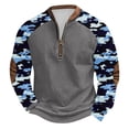 thumbnail image 1 of guisaled Camo Sweatshirt for Men Hunting Long Sleeve Half Zip Up Pullover Tops Fall Winter Casual Comfort Crewneck Sweatshirts, 1 of 5