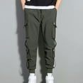 thumbnail image 1 of guisaled Cargo Pants for Men Drawstring Elastic Waisted Tapered Jogger Pants Big and Tall Mutiple Pockets Slim Fit Sweat Pants with Pockets Clearance On Sale, 1 of 1