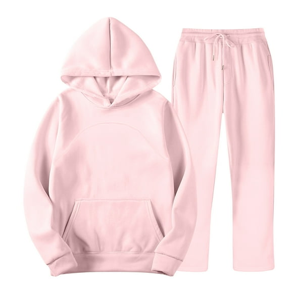 guisaled Casual Sweatsuit for Men Fashion Solid Color Tracksuits 2 Piece Loose Long Sleeve Active Jogging Hoodies Sweatpants Set