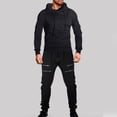 thumbnail image 1 of guisaled Casual Sweatsuit for Men Slim Fit Track Suits 2 Piece Set Hooded Long Sleeve Active Jogging Sweatsuits Outfits, 1 of 1