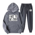 thumbnail image 1 of guisaled Casual Tracksuit 2 Piece for Men Letter Printed Hooded Athletic Sweatsuits Soft Cozy Running Jogging Sport Suit Sets, 1 of 6