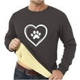 thumbnail image 1 of guisaled Crewneck Sweatshirt for Men Warm Sherpa Lined Thick Casual Pullover Heavyweight Long Sleeve Printed Winter Fleece Sweatshirts, 1 of 4