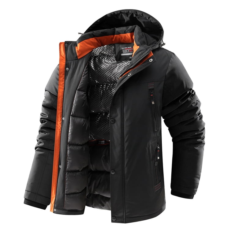 guisaled Men Down Jacket Thicken Cotton Warm Winter Waterproof