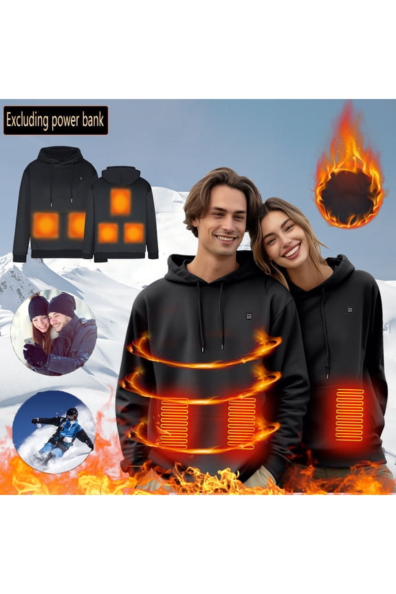 Heated Hoodie for Men Women Fleece Hooded Heated Sweatshirt USB Electric Thermal Lightweight Winter Pullover Tops Sale