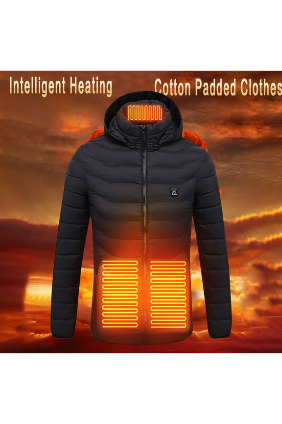 Heated Jacket for Men Women Hooded Zipper Winter Heated Coat Windproof Usb Charging Body Warmer Mutiple Heated Zones Jackets Valentines Day s