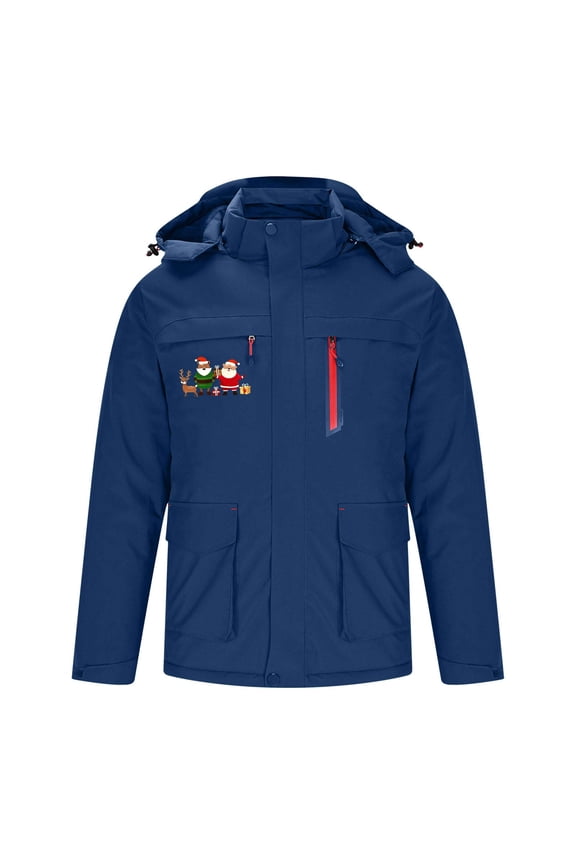 Heated Jacket for Men Insulation 3 Heat Zones Soft Shell Foldable Down Coats Hood Zipper Printed Fashion Winter Warm Jackets