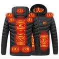 thumbnail image 1 of guisaled Heated Jacket for Men Women Hooded Zipper Winter Heated Coat Windproof Usb Charging Body Warmer 11 Zones Jackets M-3XL, 1 of 1