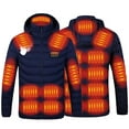 thumbnail image 1 of guisaled Heated Jacket for Men Women wiht Hood Winter Windproof Heated Coat USB Charging 4 Heating Levels 21 Zones Heated Hoodies, 1 of 9