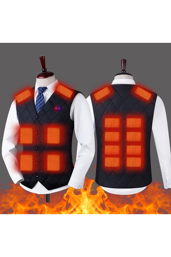 Heated Vest for Men Rechargeable USB 2 Heated Levels 16 Heating Zones Lightweight Warm Heated Jackets Button Up Dressy Winter Coats