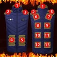 thumbnail image 1 of guisaled Heated Vest Men, Smart Rechargeable USB Warming Softshell Heated Vests 9 Heating Zones Lightweight Hunting Ski Jackets, 1 of 3